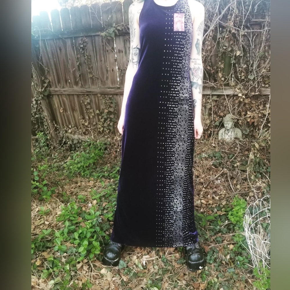 ✧Vintage 90's Purple Sparkly Maxi Dress✧
